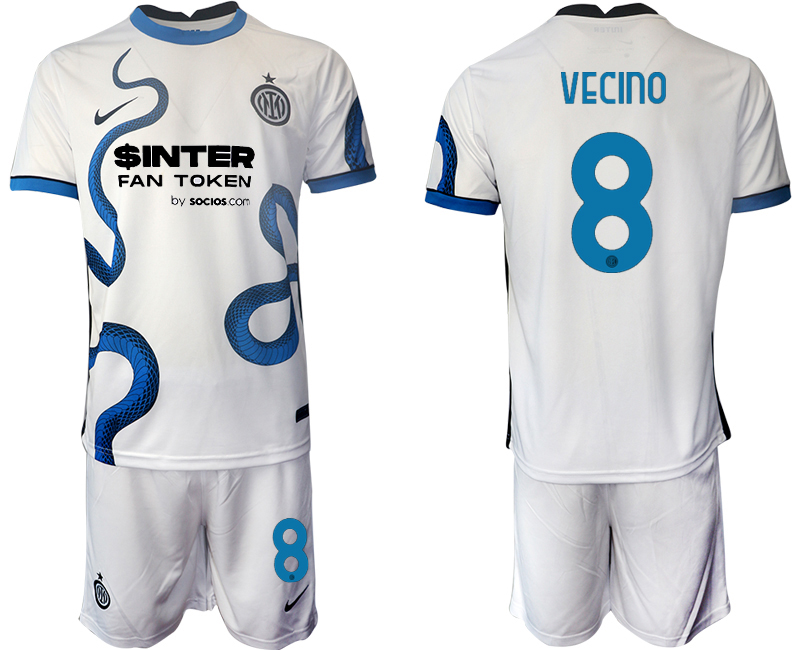 Men 2021-2022 Club Inter Milan away white #8 Soccer Jersey